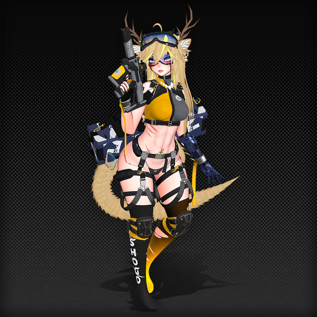 GodRevenger, hanging case dufflebag style, cool gun and VRCHAT AVATAR