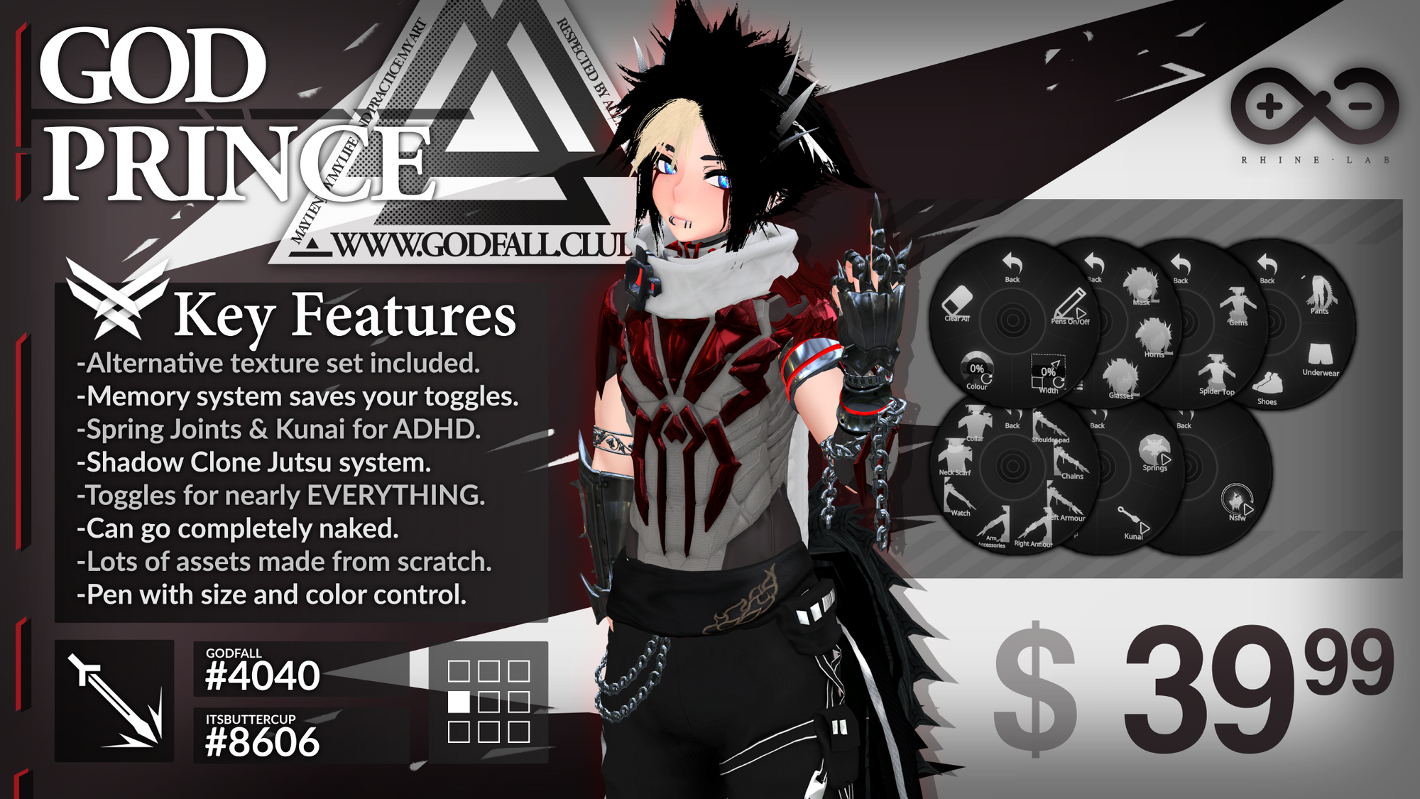 Godprince God prince godfall vrchat vr avatar vrc eboy custom premium erp